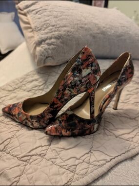 BCBG Floral Multicolor Pointed-Toe Stiletto Heels